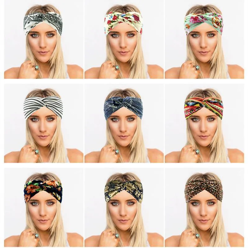 Boho-Blumen-Stirnbänder für Frauen, Vintage-Haarbänder, Schleifen, Yoga, Turban, Kopfbedeckung, Mädchen-Haar-Accessoires