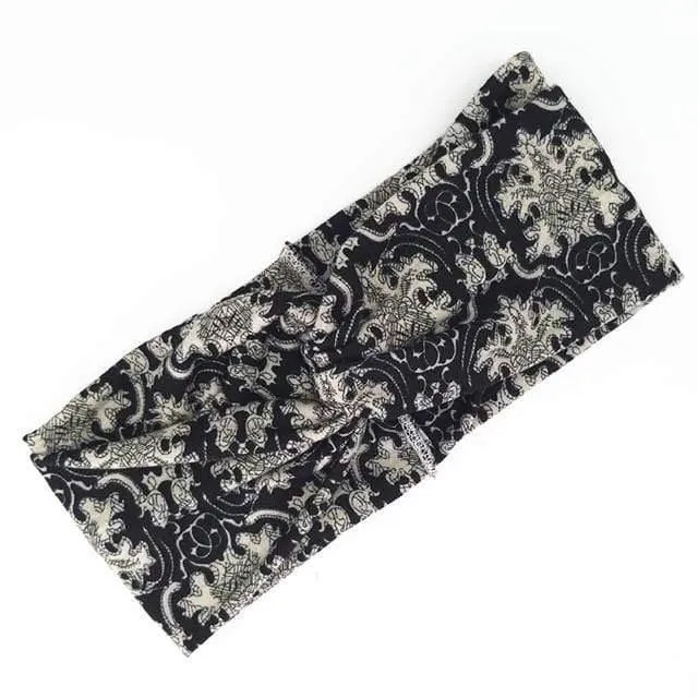 Boho-Blumen-Stirnbänder für Frauen, Vintage-Haarbänder, Schleifen, Yoga, Turban, Kopfbedeckung, Mädchen-Haar-Accessoires