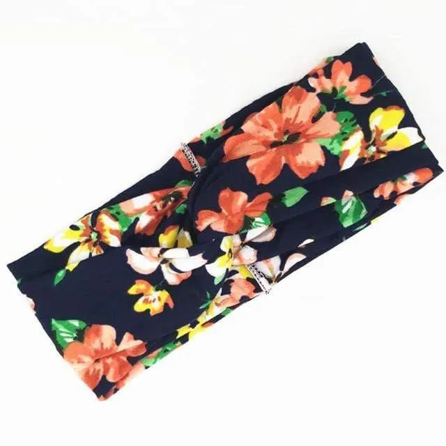 Boho-Blumen-Stirnbänder für Frauen, Vintage-Haarbänder, Schleifen, Yoga, Turban, Kopfbedeckung, Mädchen-Haar-Accessoires