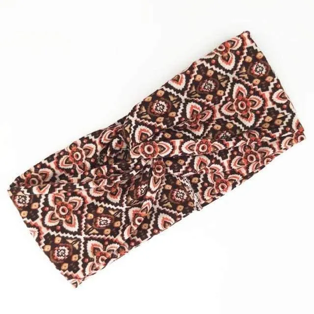 Boho-Blumen-Stirnbänder für Frauen, Vintage-Haarbänder, Schleifen, Yoga, Turban, Kopfbedeckung, Mädchen-Haar-Accessoires