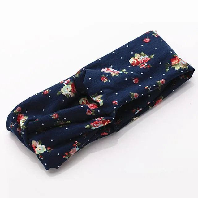Boho-Blumen-Stirnbänder für Frauen, Vintage-Haarbänder, Schleifen, Yoga, Turban, Kopfbedeckung, Mädchen-Haar-Accessoires