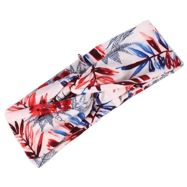 Boho-Blumen-Stirnbänder für Frauen, Vintage-Haarbänder, Schleifen, Yoga, Turban, Kopfbedeckung, Mädchen-Haar-Accessoires