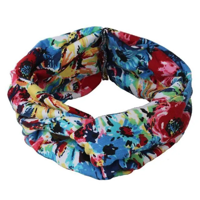 Boho-Blumen-Stirnbänder für Frauen, Vintage-Haarbänder, Schleifen, Yoga, Turban, Kopfbedeckung, Mädchen-Haar-Accessoires