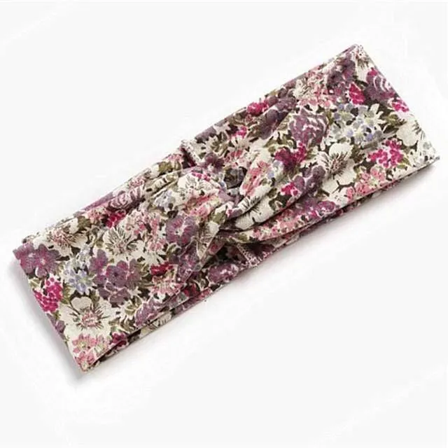 Boho-Blumen-Stirnbänder für Frauen, Vintage-Haarbänder, Schleifen, Yoga, Turban, Kopfbedeckung, Mädchen-Haar-Accessoires