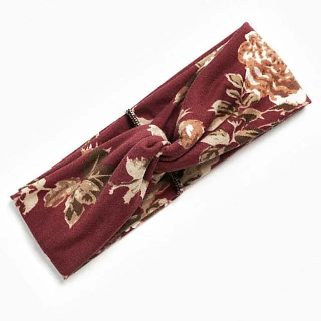 Boho-Blumen-Stirnbänder für Frauen, Vintage-Haarbänder, Schleifen, Yoga, Turban, Kopfbedeckung, Mädchen-Haar-Accessoires