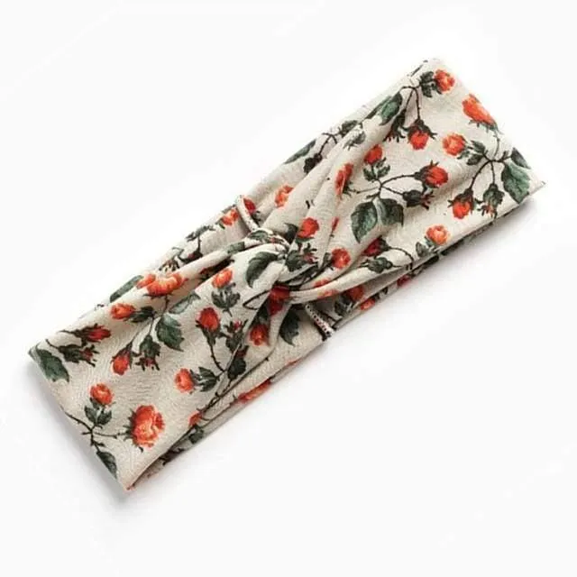 Boho-Blumen-Stirnbänder für Frauen, Vintage-Haarbänder, Schleifen, Yoga, Turban, Kopfbedeckung, Mädchen-Haar-Accessoires