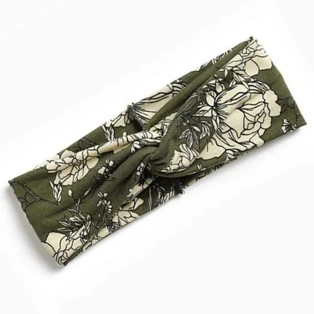 Boho-Blumen-Stirnbänder für Frauen, Vintage-Haarbänder, Schleifen, Yoga, Turban, Kopfbedeckung, Mädchen-Haar-Accessoires