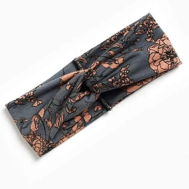 Boho-Blumen-Stirnbänder für Frauen, Vintage-Haarbänder, Schleifen, Yoga, Turban, Kopfbedeckung, Mädchen-Haar-Accessoires