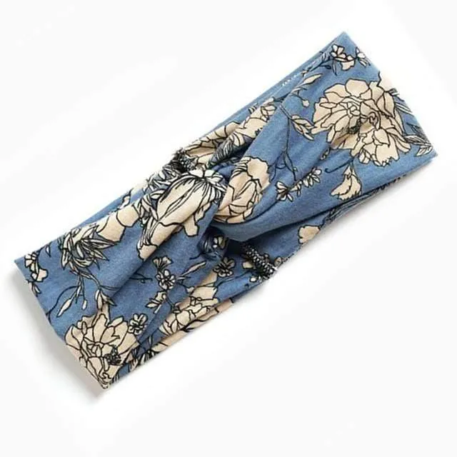 Boho-Blumen-Stirnbänder für Frauen, Vintage-Haarbänder, Schleifen, Yoga, Turban, Kopfbedeckung, Mädchen-Haar-Accessoires