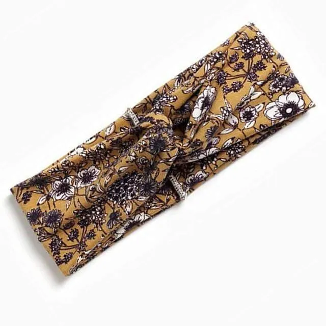 Boho-Blumen-Stirnbänder für Frauen, Vintage-Haarbänder, Schleifen, Yoga, Turban, Kopfbedeckung, Mädchen-Haar-Accessoires