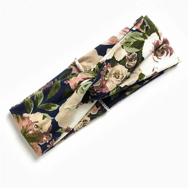Boho-Blumen-Stirnbänder für Frauen, Vintage-Haarbänder, Schleifen, Yoga, Turban, Kopfbedeckung, Mädchen-Haar-Accessoires