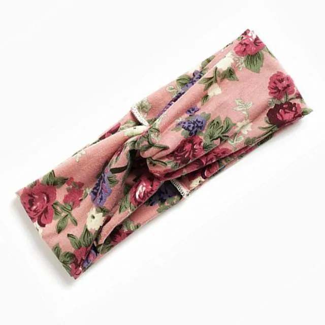 Boho-Blumen-Stirnbänder für Frauen, Vintage-Haarbänder, Schleifen, Yoga, Turban, Kopfbedeckung, Mädchen-Haar-Accessoires