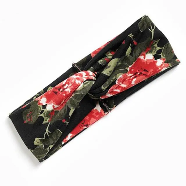 Boho-Blumen-Stirnbänder für Frauen, Vintage-Haarbänder, Schleifen, Yoga, Turban, Kopfbedeckung, Mädchen-Haar-Accessoires
