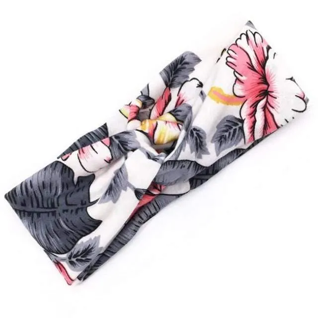 Boho-Blumen-Stirnbänder für Frauen, Vintage-Haarbänder, Schleifen, Yoga, Turban, Kopfbedeckung, Mädchen-Haar-Accessoires