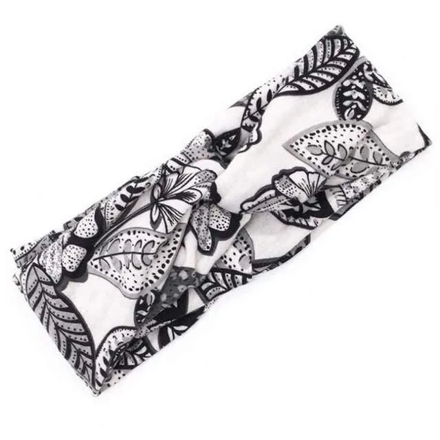 Boho-Blumen-Stirnbänder für Frauen, Vintage-Haarbänder, Schleifen, Yoga, Turban, Kopfbedeckung, Mädchen-Haar-Accessoires