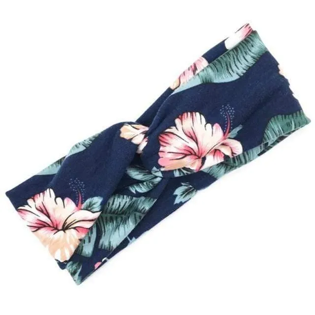 Boho-Blumen-Stirnbänder für Frauen, Vintage-Haarbänder, Schleifen, Yoga, Turban, Kopfbedeckung, Mädchen-Haar-Accessoires