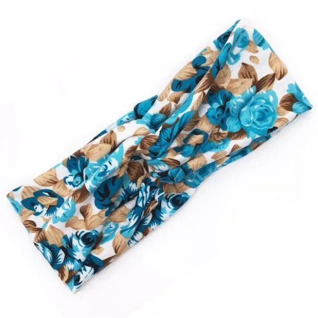 Boho-Blumen-Stirnbänder für Frauen, Vintage-Haarbänder, Schleifen, Yoga, Turban, Kopfbedeckung, Mädchen-Haar-Accessoires