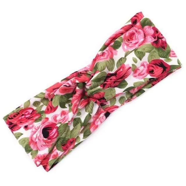 Boho-Blumen-Stirnbänder für Frauen, Vintage-Haarbänder, Schleifen, Yoga, Turban, Kopfbedeckung, Mädchen-Haar-Accessoires