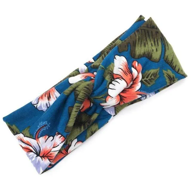 Boho-Blumen-Stirnbänder für Frauen, Vintage-Haarbänder, Schleifen, Yoga, Turban, Kopfbedeckung, Mädchen-Haar-Accessoires