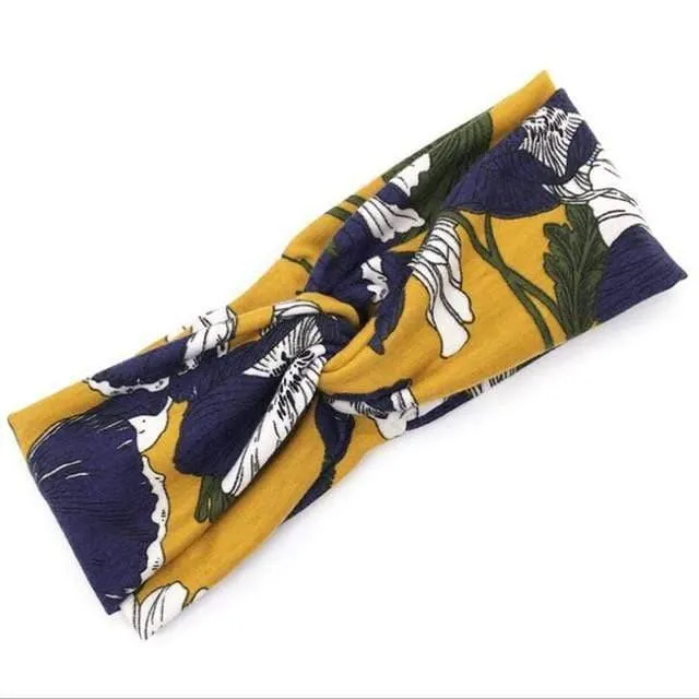 Boho-Blumen-Stirnbänder für Frauen, Vintage-Haarbänder, Schleifen, Yoga, Turban, Kopfbedeckung, Mädchen-Haar-Accessoires