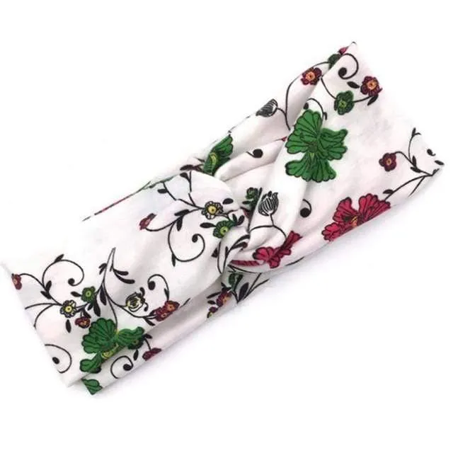 Boho-Blumen-Stirnbänder für Frauen, Vintage-Haarbänder, Schleifen, Yoga, Turban, Kopfbedeckung, Mädchen-Haar-Accessoires