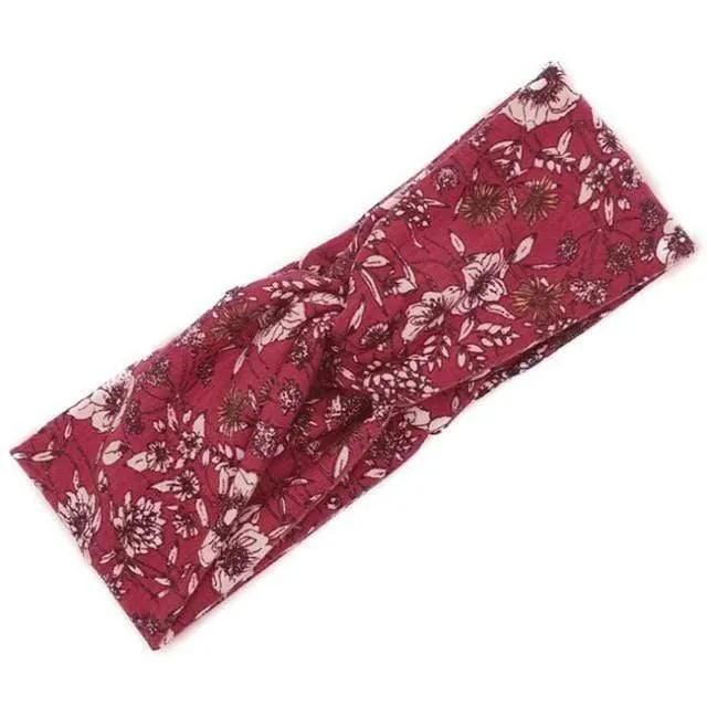 Boho-Blumen-Stirnbänder für Frauen, Vintage-Haarbänder, Schleifen, Yoga, Turban, Kopfbedeckung, Mädchen-Haar-Accessoires
