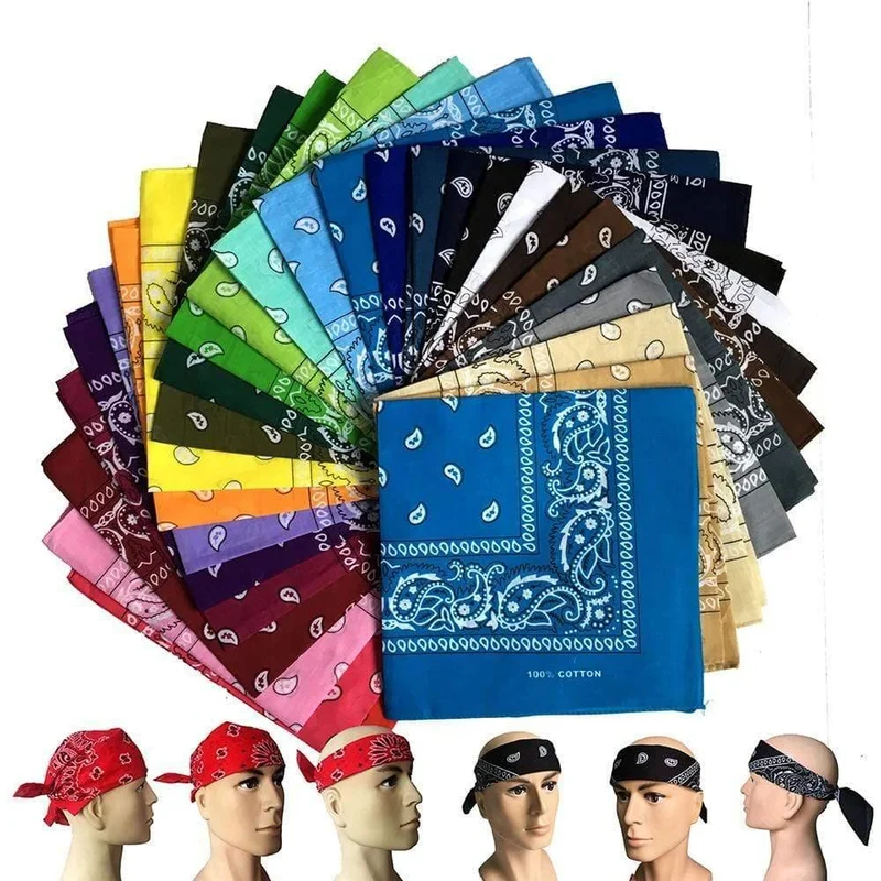 Mode Frauen Baumwolle Bandana Schal Platz Weibliche Bandanas 55 cm * 55 cm Headwear Rock Mädchen Kopf Schal Stirnbänder Haar zubehör