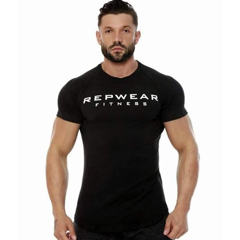Männer Kurzarm Baumwolle T-Shirt Turnhallen Fitness Bodybuilding T-Shirt Männlich Sommer New Casual Fashion Slim Tees Tops Markenkleidung