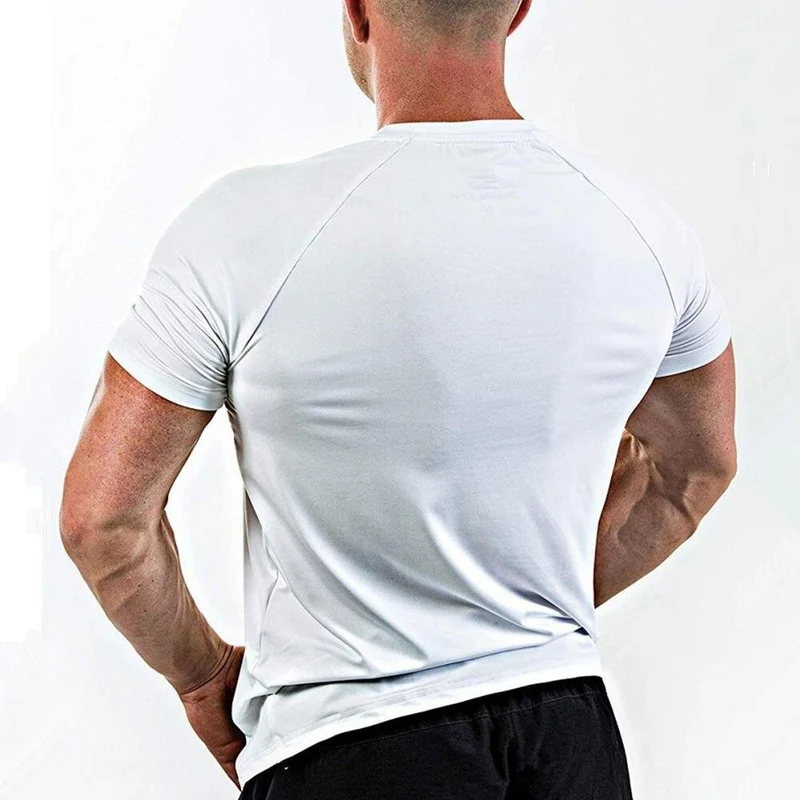 Gym T-Shirt Männer Kompression Quick Dry Fitness T-Shirt Super Elastic Skinny T-Shirts Sommer Jogger Workout Crossfit Kleidung