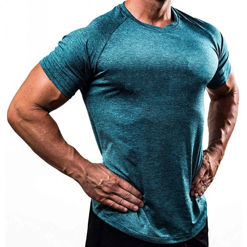 Gym T-Shirt Männer Kompression Quick Dry Fitness T-Shirt Super Elastic Skinny T-Shirts Sommer Jogger Workout Crossfit Kleidung