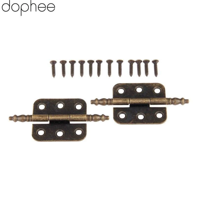 2Pcs 70*35mm Antike Tür Schrank Scharniere 6 Löcher Schmuck Geschenk Box Schublade Schrank Dekorative Scharnier für Möbel Hardware