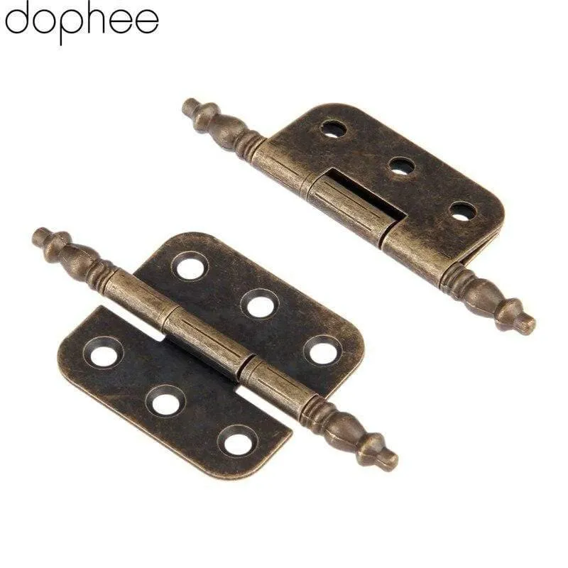 2Pcs 70*35mm Antike Tür Schrank Scharniere 6 Löcher Schmuck Geschenk Box Schublade Schrank Dekorative Scharnier für Möbel Hardware