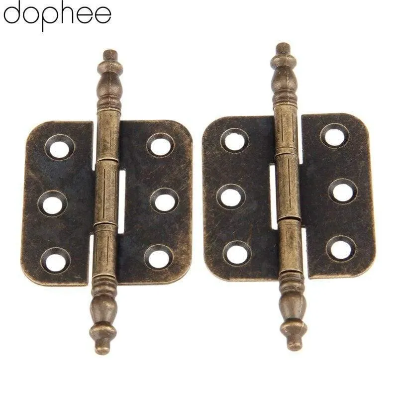 2Pcs 70*35mm Antike Tür Schrank Scharniere 6 Löcher Schmuck Geschenk Box Schublade Schrank Dekorative Scharnier für Möbel Hardware