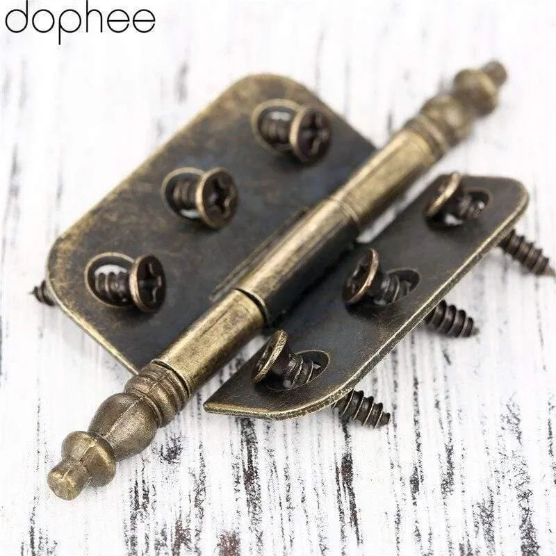 2Pcs 70*35mm Antike Tür Schrank Scharniere 6 Löcher Schmuck Geschenk Box Schublade Schrank Dekorative Scharnier für Möbel Hardware