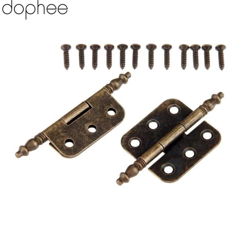 2Pcs 70*35mm Antike Tür Schrank Scharniere 6 Löcher Schmuck Geschenk Box Schublade Schrank Dekorative Scharnier für Möbel Hardware