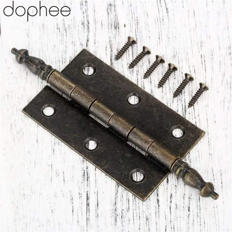 127 * 76mm Antik Bronze Kronen Kopf Scharnier 6 Löcher Schmuck Geschenkbox Dekoratives Scharnier für Möbel Möbelzubehör