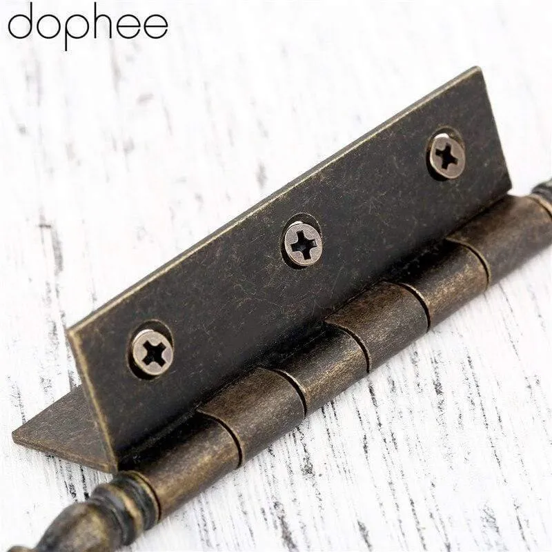 127 * 76mm Antik Bronze Kronen Kopf Scharnier 6 Löcher Schmuck Geschenkbox Dekoratives Scharnier für Möbel Möbelzubehör