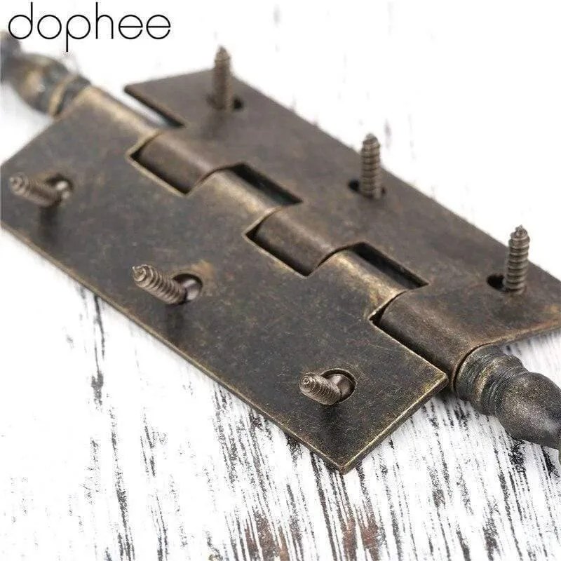 127 * 76mm Antik Bronze Kronen Kopf Scharnier 6 Löcher Schmuck Geschenkbox Dekoratives Scharnier für Möbel Möbelzubehör