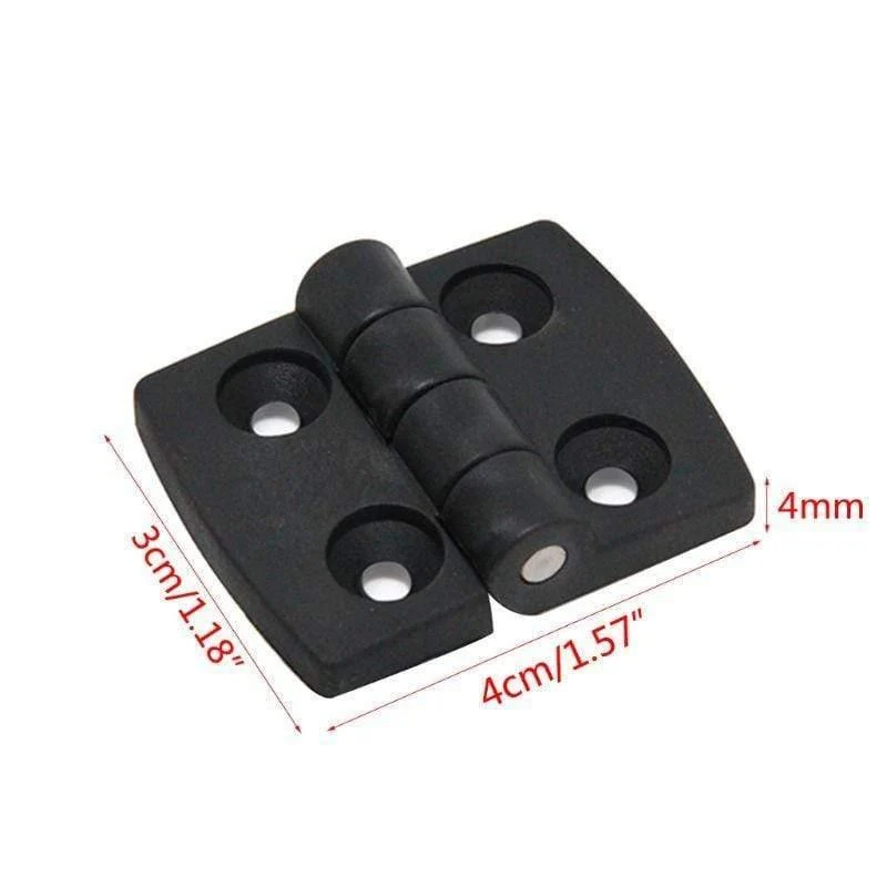 10 Stück schwarze Kunststoff-Türlager-Scharniere für Schrank, Schublade, Schmuckschatulle