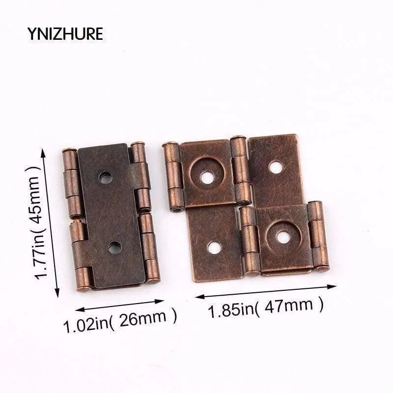 20pcs Antike Möbel Seidenscharniere Schmuckschatulle Scharniere Retro Schmuck Retro Style Double Acting Faltschirm Scharnier Bronzeton