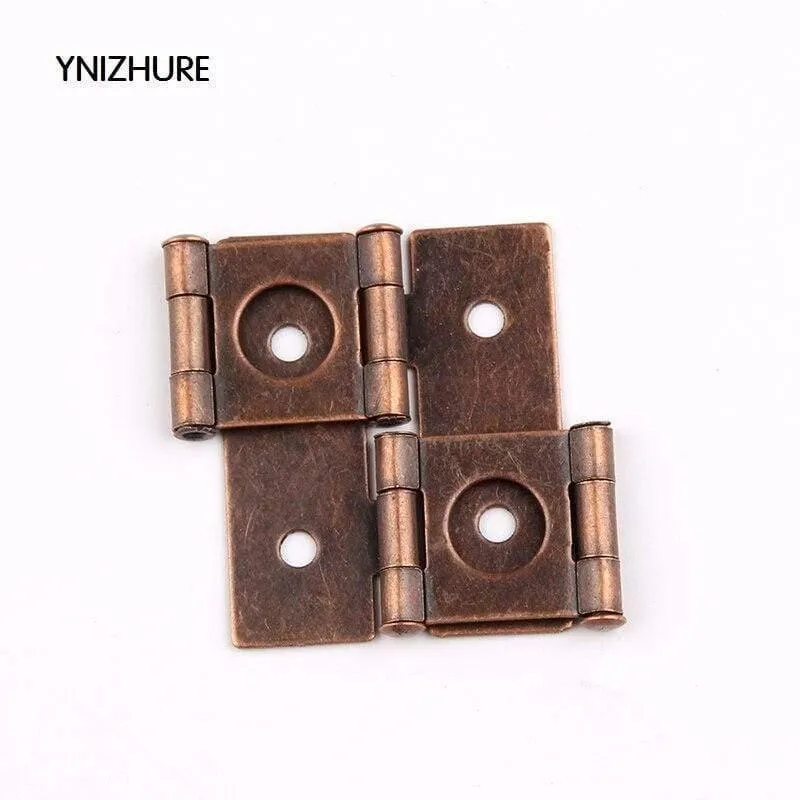 20pcs Antike Möbel Seidenscharniere Schmuckschatulle Scharniere Retro Schmuck Retro Style Double Acting Faltschirm Scharnier Bronzeton