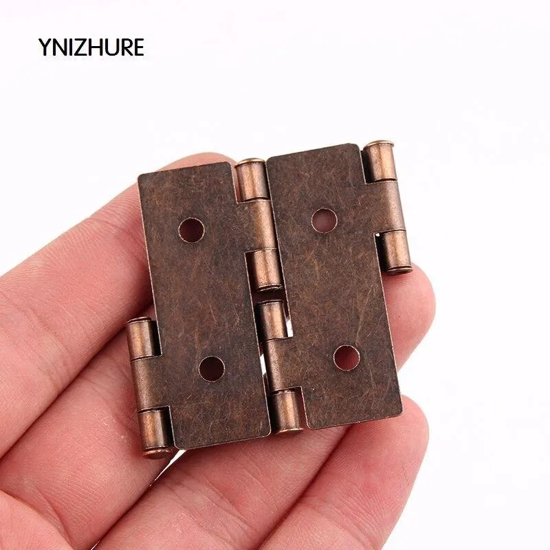 20pcs Antike Möbel Seidenscharniere Schmuckschatulle Scharniere Retro Schmuck Retro Style Double Acting Faltschirm Scharnier Bronzeton