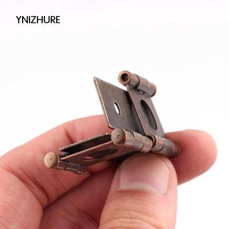 20pcs Antike Möbel Seidenscharniere Schmuckschatulle Scharniere Retro Schmuck Retro Style Double Acting Faltschirm Scharnier Bronzeton