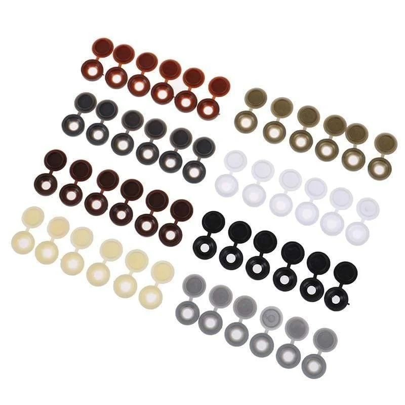 50 Stück Klapp-Kunststoff-Schraubenabdeckung, Faltkappen, Knopf für Automöbel, dekorative Abdeckung, 8 Farben