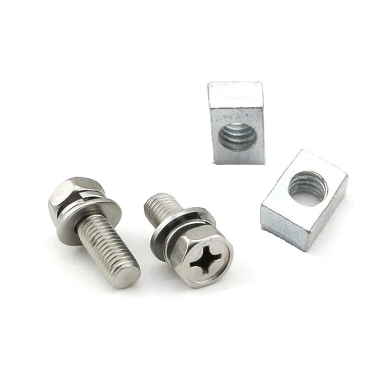 Edelstahl Motorrad Batterie Anschluss M6 x14mm Schraube Vierkantmutter Kit Scooter Schraube