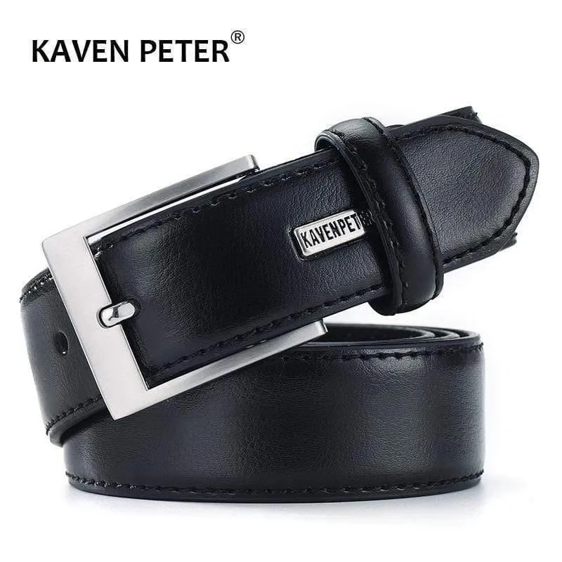 Herren Gürtel Luxus Business Leder Männliche Taille Gürtel Rindsleder Echtes Leder Klassische Schwarze Hose Gürtel Kummerbunds Dropshipping