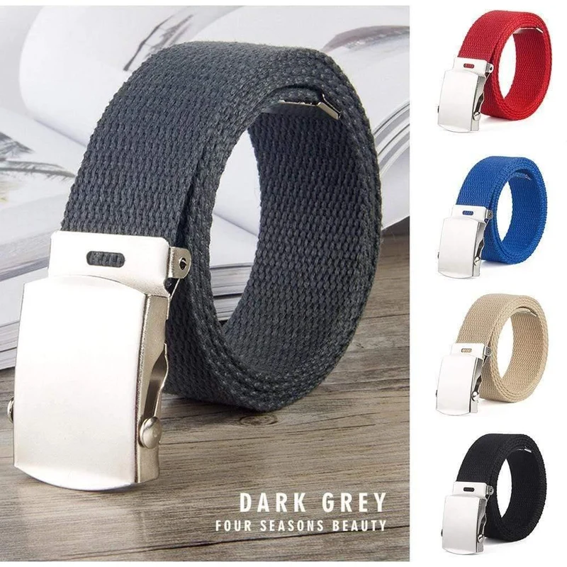 Mode Männer Frauen Leinwand Taille Gürtel Ceinture Femme Paar Casual Metal Automatische Schnalle Taille Bund New Wild Unisex Gürtel