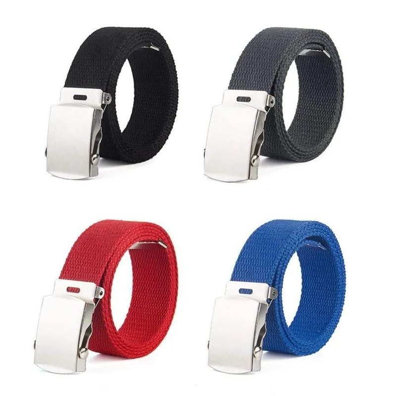 Mode Männer Frauen Leinwand Taille Gürtel Ceinture Femme Paar Casual Metal Automatische Schnalle Taille Bund New Wild Unisex Gürtel