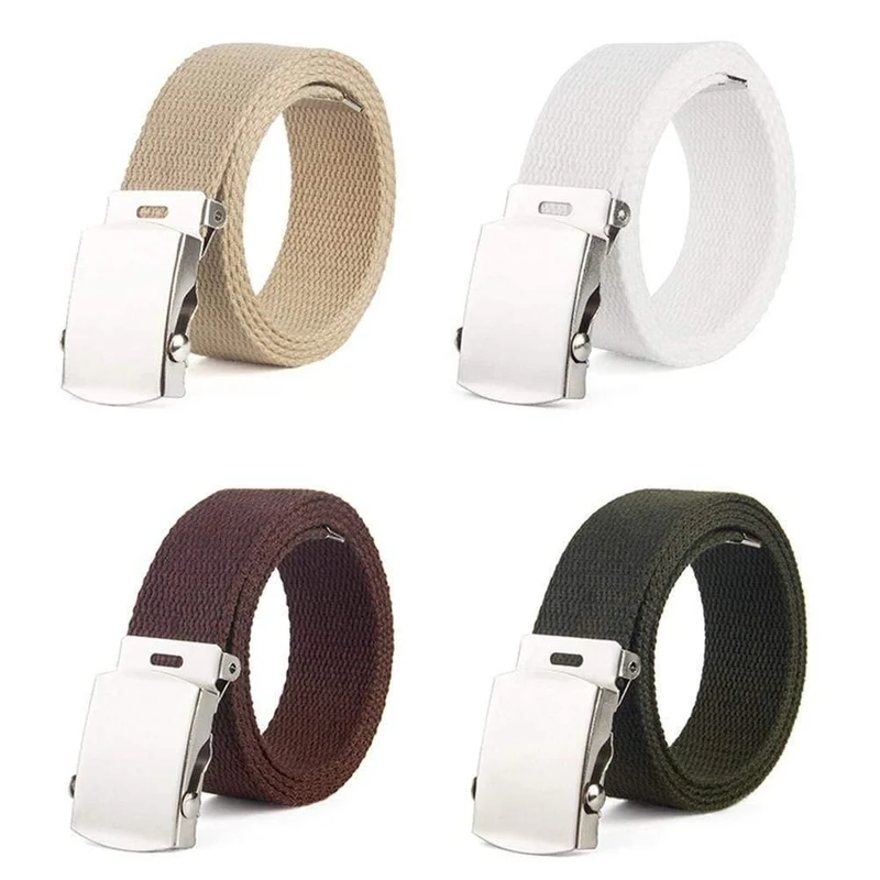 Mode Männer Frauen Leinwand Taille Gürtel Ceinture Femme Paar Casual Metal Automatische Schnalle Taille Bund New Wild Unisex Gürtel