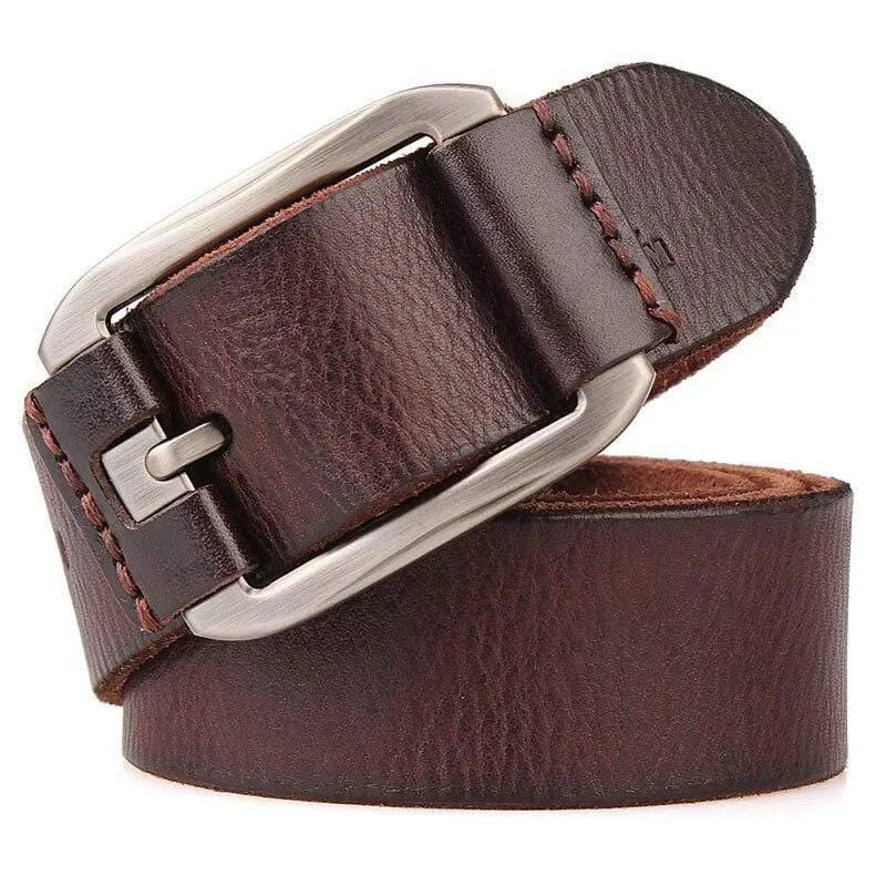 Designer-Gürtel für Herren, luxuriös, 100 % echtes, vollnarbiges, dickes Rindsleder, echtes Leder, Vintage-Stil, 3.8 cm, sportlich, maskulin, große Größe, weicher Gürtel 140